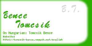 bence tomcsik business card